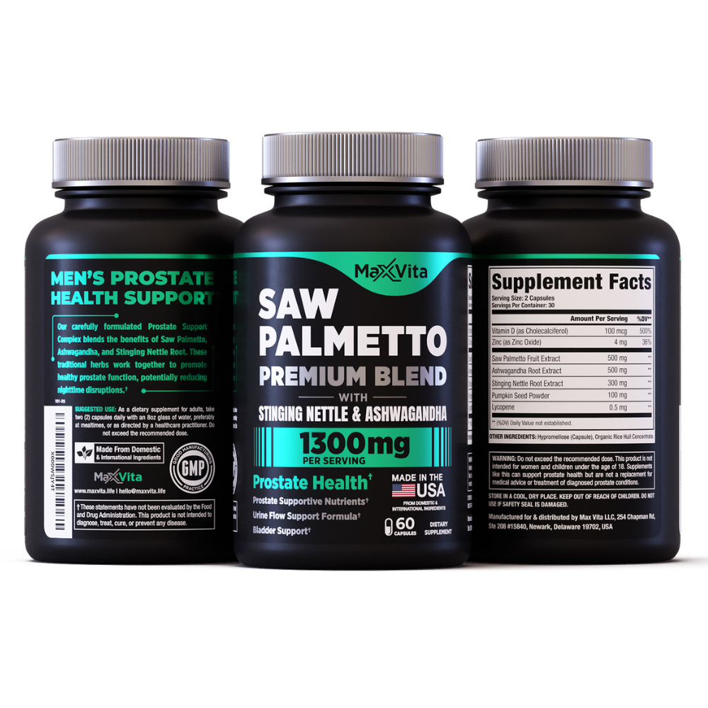 MaxVita Prostate Premium - Saw Palmetto + Stinging Nettle + Ashwagandha, 60ct